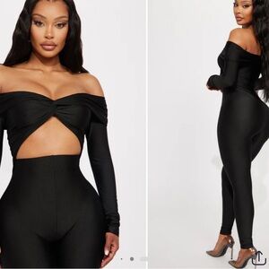 Fashion Nova Black Cut-Out Jumpsuit